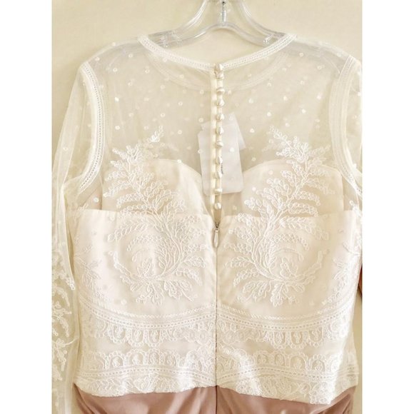 BHLDN Catherine Deane Leanna Bodysuit Size 14 Long sleeve lace wedding - Picture 6 of 9